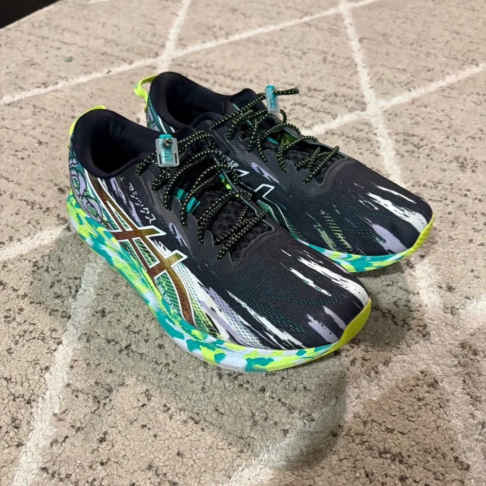 ASICS Womens Noosa Tri 13 Black Green Multicolor Running Shoes Sneakers Size 10 - Picture 3 of 9